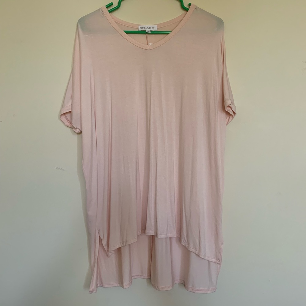 Light pink high/low shirt